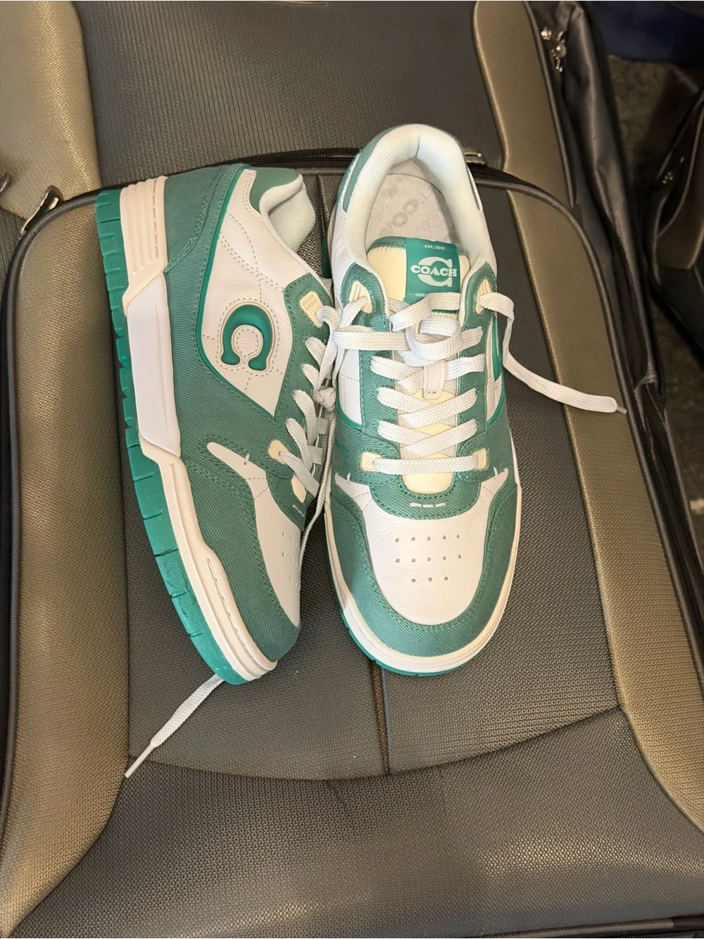 Coach Men's Soho Mint Green Suede Sneaker Tennis Shoes Low Top Casual Sz 9 NEW - Picture 3 of 8